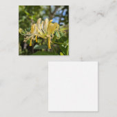 Carte De Visite Carré Yellow Macro Honeysuckle (Devant / Derrière)