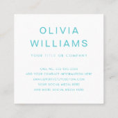 Carte De Visite Carré Yellow sunburst aqua bleu points tendance photo fr (Dos)