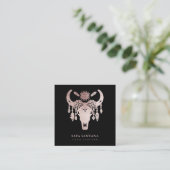 Carte De Visite Carré Yoga Animal Skull Mystical Eye Rose Gold Parties s (Debout devant)