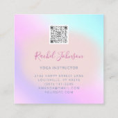 Carte De Visite Carré Yoga Classes École Logo Instructeur QR Heal Ombre (Dos)
