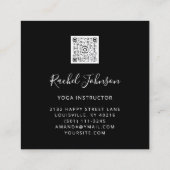 Carte De Visite Carré Yoga Classes École Logo Instructeur QR Spark Grey (Dos)