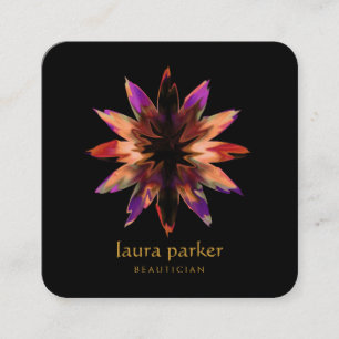 Carte De Visite Carré Yoga curatif de fleur de Lotus d'aquarelle