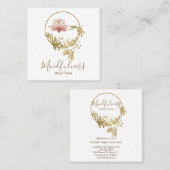 Carte De Visite Carré Yoga de Mindfulness de Lotus de parties (Devant / Derrière)