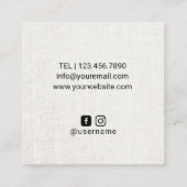Carte De Visite Carré Yoga Instructeur minimaliste ligne Logo élégant li (Dos)