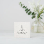 Carte De Visite Carré Yoga Instructeur minimaliste ligne Logo élégant li (Debout devant)