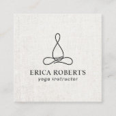 Carte De Visite Carré Yoga Instructeur minimaliste ligne Logo élégant li (Devant)