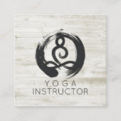 Carte De Visite Carré Yoga Instructeur Studio Méditation Pose Bodhi Leaf (Devant)