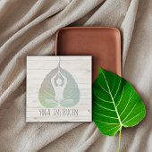 Carte De Visite Carré Yoga Instructeur Studio Méditation Pose Bodhi Leaf