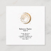 Carte De Visite Carré yoga lune feminine vie coach arbre de vie or (Dos)