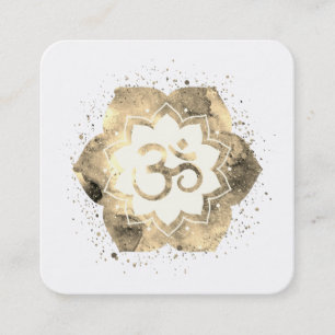 Carte De Visite Carré *~* Yoga Mandala Lotus Reiki Enseignant Om Massage