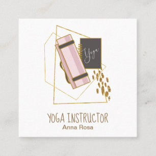 Carte De Visite Carré *~* Yoga Mat Yoga Instructeur Parties scintillant 