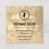 Carte De Visite Carré Yoga Pose Sepia Texture (Dos)