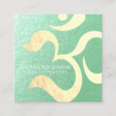 Carte De Visite Carré Yoga Studio Méditation Instructeur Vie Coach OM (Devant)