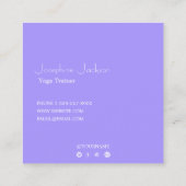 Carte De Visite Carré Yoga Trainer Coach Logo Patel Blue (Dos)