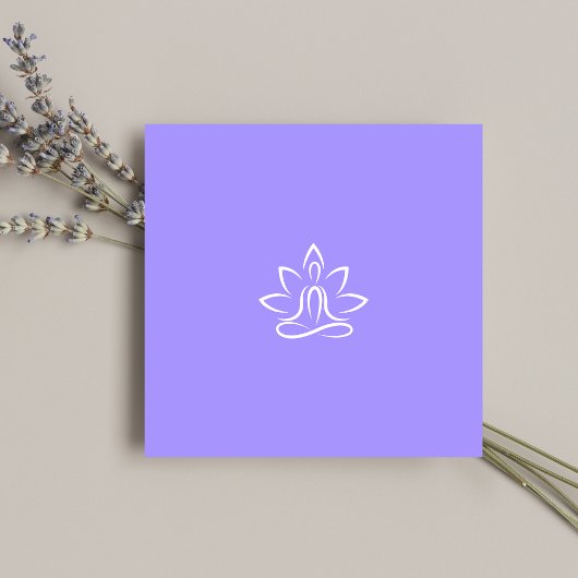 Carte De Visite Carré Yoga Trainer Coach Logo Patel Blue