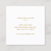 Carte De Visite Carré Yoga Turquoise bleu Mandala (Dos)