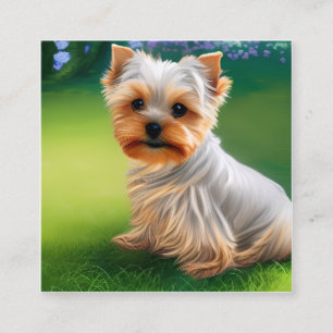 Carte De Visite Carré Yorkshire Terriers, ou "Yorkies" comme ils sont Af