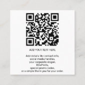 Carte De Visite Carré Your Business Company Team Logo and QR Code & Text (Dos)