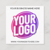 Carte De Visite Carré Your Business Company Team Logo and QR Code & Text (Devant)