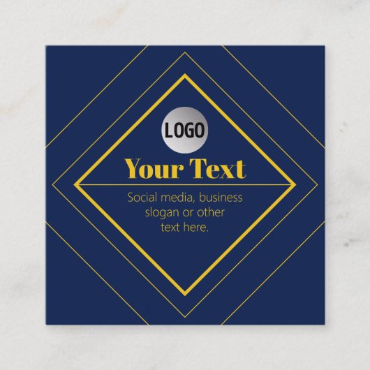 Carte De Visite Carré Your Logo & Customizable Design Template (Devant)