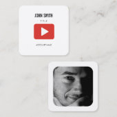 Carte De Visite Carré Youtube Logo Video Editor PROFIL Promotionnel (Devant / Derrière)