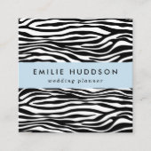 Carte De Visite Carré Zebra Print, Zebra Stripes, Noir Et Blanc (Devant)