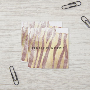 Carte De Visite Carré Zebra Stripes Abstraite Beauty Stylist