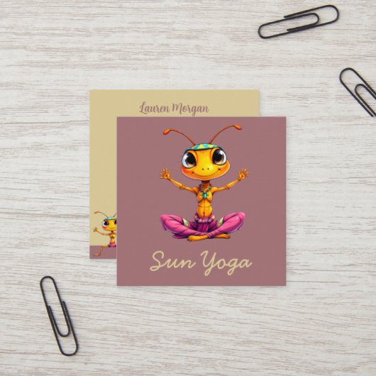 Carte De Visite Carré Zen Ants (Devant/Arrière en situation)