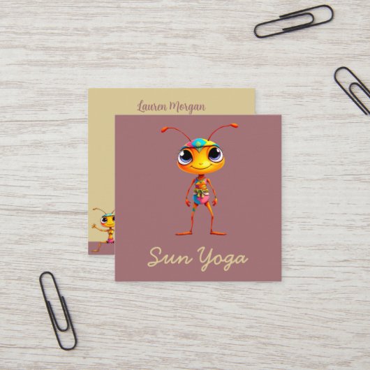 Carte De Visite Carré Zen Ants 5 (Devant/Arrière en situation)