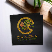 Carte De Visite Carré Zen Enso Circle et Bonsai Tree Mosaic