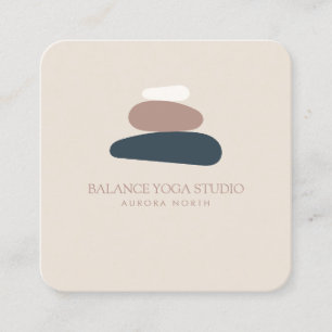 Carte De Visite Carré Zen Stones Yoga Instructeur Nom personnalisé
