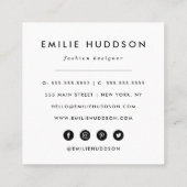 Carte De Visite Carré Zigzag, Chevron, Pois, En vichy, Patchwork (Dos)