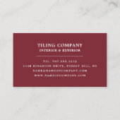 Carte De Visite Carreaux blancs, Dépolisseur, Installation De Carr (Dos)