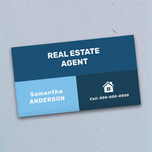 Carte De Visite Carreaux bleus - Agent immobilier
