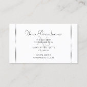 Carte De Visite Carreaux d'araignée blanc clair Initiales (Dos)