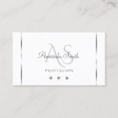 Carte De Visite Carreaux d'araignée blanc clair Initiales (Devant)