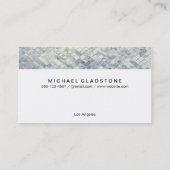 Carte De Visite Carreaux d'argent de la grille Monogramme (Dos)