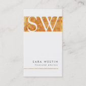 Carte De Visite Carreaux de cuivre FinancialAdvisor Monogramme Car (Devant)