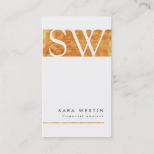 Carte De Visite Carreaux de cuivre FinancialAdvisor Monogramme Car