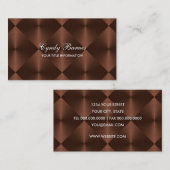 Carte De Visite Carreaux de diamants Brown en métal (Devant / Derrière)