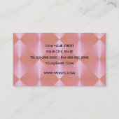 Carte De Visite Carreaux de diamants rose en métal (Dos)