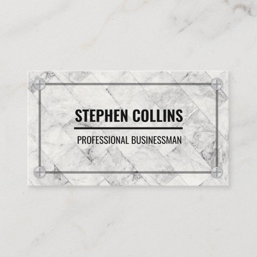 Carte De Visite Carreaux de marbre | Vis métalliques (Devant)