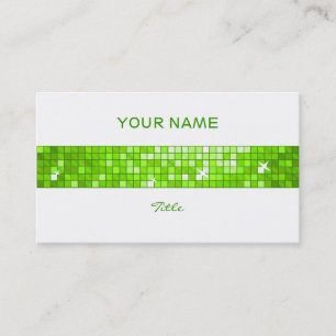 Carte De Visite Carreaux Disco Carrelage vert rayé blanc arrière