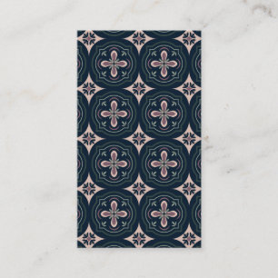 Carte De Visite Carreaux Géométriques Floraux Terreux