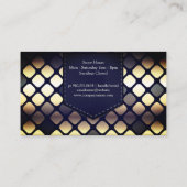 Carte De Visite Carreaux métalliques | Monogramme (Dos)
