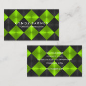 Carte de visite Carreaux verts et noirs (Devant / Derrière)