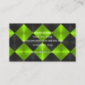 Carte de visite Carreaux verts et noirs (Dos)