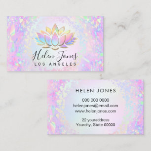 carte de visite carrée lotus couleurs pastel