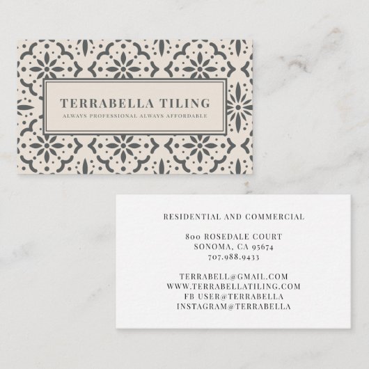 Carte de visite carrelage (Devant / Derrière)