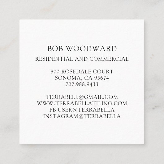 Carte de visite carrelage (Dos)